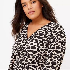 LOFT Plus Cheetah Print Midi Shirtdress